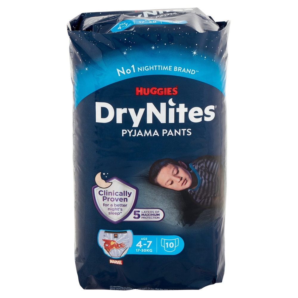 Huggies DryNites Pyjama Pants Age 4-7 17-30 Kg 10 pz